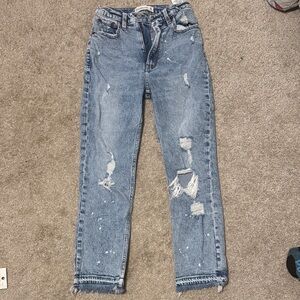 Abercrombie & Fitch Light Blue Distressed Jeans
